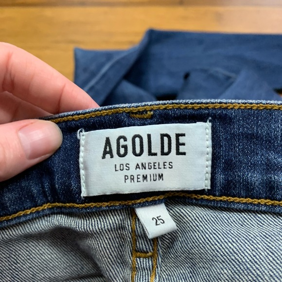 AGOLDE Los Angeles Sophie Denim Jeans Womens Size‎ 25 Dark Wash Skinny Mid Rise - Picture 6 of 8